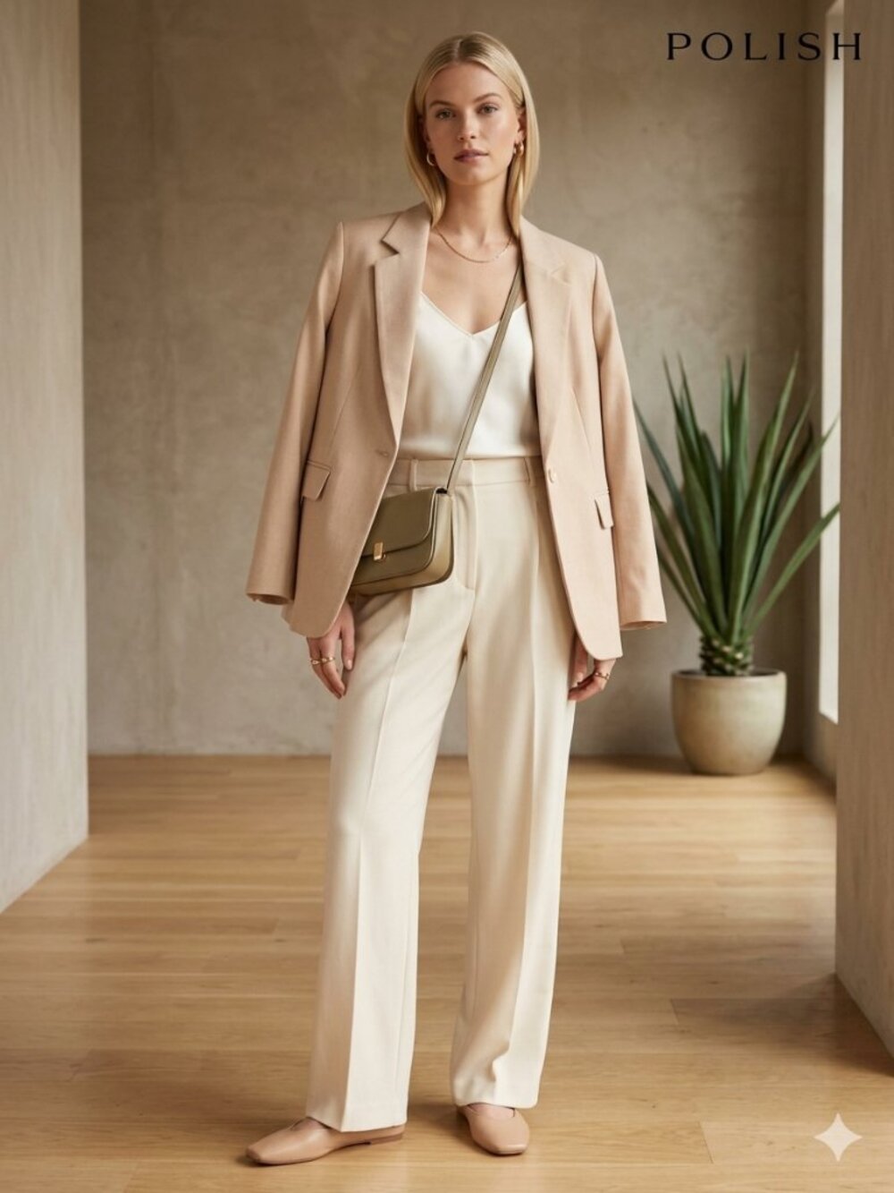 H&M light blush blazer – Size S (oversized fit)